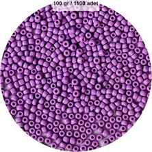 Royaleks Group Mor Renk 4 mm Yaklaşık 1100 Adet / 100 Gram Cam Boncuk Oya Yazma Bileklik ve Kolye