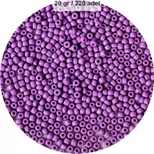 Royaleks Group Mor Renk 4 mm Yaklaşık 220 Adet/20 Gram Cam Boncuk Oya Yazma Bileklik ve Kolye