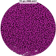 Royaleks Group Fuşya Renk 4 mm Yaklaşık 660 Adet / 60 Gram Cam Boncuk Oya Yazma Bileklik ve Kolye