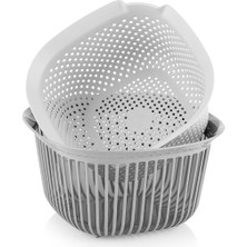 Qlux Ideas Süzgeçli Kase Seti Gril | Bpa Free Sağlıklı Sebze Meyve Yıkama ve Süzme Kabı