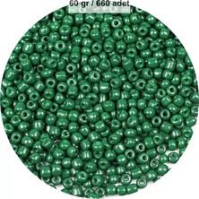 Royaleks Group Koyu Yeşil Renk 4 mm Yaklaşık 660 Adet / 60 Gram Cam Boncuk Oya Yazma Bileklik ve Kolye