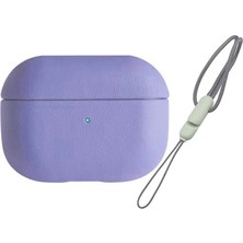 TKÇ  Airpods 3 (3.nesil) 405 Deri Kılıf - Lila