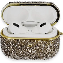 TKÇ  Airpods Pro 2 (2.nesil) Luz Taşlı Kılıf - Siyah