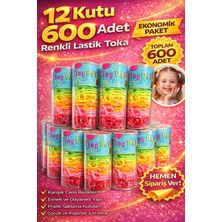 Toptan Bulurum 12 Kutu 600 Adet Renkli Lastik Toka Seti Karışık Renkli Saç Lastiği Çocuk ve Kadın Saç Tokası