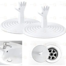 MAİN SHOP 1 Adet Beyaz Evye Lavabo Küvet Için Imdat El Şekilli Lavabo Gider Tıkacı M-116