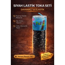 Toptan Bulurum 12 Kutu 600 Adet Siyah Lastik Toka Seti Siyah Renkli Saç Lastiği Çocuk ve Kadın Saç Tokası