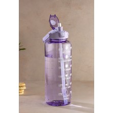 PremiumPort 1650 ml Büyük Boy Sporcu Su Şişesi, Zaman Çizelgeli, Pipetli Motivasyon Matara