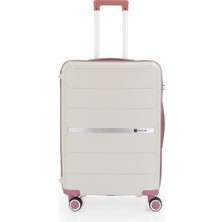 Mçs Unisex Polipropilen Lüx ve Hafif 4 Çift Tekerli 360C° Dönebilir Kırılmaz Valiz (Kabin-Orta-Büyük)