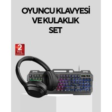 Midas Toptan Home Gaming Set Işıklı Klavye Mouse + Bluetooth 5.2 Kulaklık Oyuncu Paketi