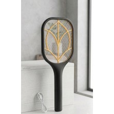 Abnturk Siyah Şarjlı Elektrikli Sinek Raketi, Ultraviyole Işıklı Sinek Kovucu