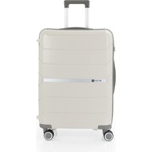 Mçs Unisex Polipropilen Lüx ve Hafif 4 Çift Tekerli 360C° Dönebilir Kırılmaz Valiz (Kabin-Orta-Büyük)