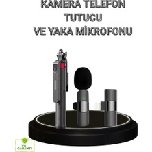 Midas Toptan Home Vlog ve Canlı Yayın Için Çift Yaka Mikrofonu ve Tripodlu Selfie Çubuğu Seti