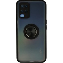 TKÇ Oppo A54 4g Kılıf Montreal Yüzüklü Silikon Kapak - Siyah