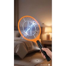 Abnturk LED Fenerli Şarj Edilebilir Sinek Yokedici Raket, Hızlı Etkili ve Çevre Dostu Çözüm