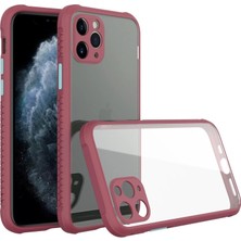 TKÇ  Iphone 11 Pro Max Kılıf Miami Şeffaf Silikon - Fuşya