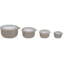 Qlux Ideas 4’lü Saklama Kabı Seti | 100 ml + 250 ml + 500 ml + 900 ml Bpa Free Sağlıklı Kapaklı Set