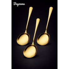 PremiumPort 3'lü Çelik Servis Kaşık Seti, 21 Cm, Şık ve Dayanıklı Tasarım