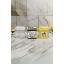 PremiumPort 3'lü Kare Kutu Seti, 90X90X80 Mm, 0,7 Lt, Citrus Limon