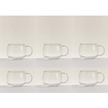 PremiumPort Borosilikat 6’lı Kulplu Kupa Bardak Seti 410 Ml, Şık ve Dayanıklı Tasarım