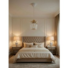 Dmr Kristal Taşlı Konik Gold Küçük Yuvarlak E-27 Duylu