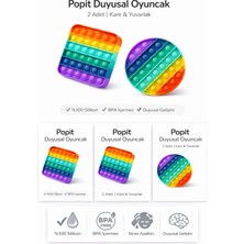 Evolis Kitchen 2ADET Silikon Pop It Kare-Sekizgen Duygusal Oyuncak Zihinsel Gelişim Stres Popit