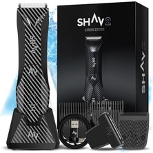 Erkekler Için Tıraş Makinesi, Erkekler Için Saç Kesme Makinesi,vücut Tıraş Makinesi, 2'si 1 Arada Vücut Bakım Seti, Shav 2, Su Geçirmez, Islak Kuru, Led, Usb-C, Cilt Dostu, 120 Dakika Pil (Karbon)
