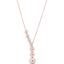 Kuyumcudükkanı Kuyumcudukkani Mineli Papatya Kolye-Rose RENK-37341-R-W
