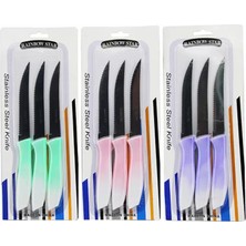 Just Cheap Store 3'lü Tırtıklı Meyve Bıçağı 1 Adet ROYALEKS-CLKN-1869