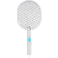 Toyigoo Asonıc AS-A26 Beyaz 3000V Raket Tipi Uv Mor Işıklı 1200MAH Bataryalı Şarj Edilebilir Katlanabil