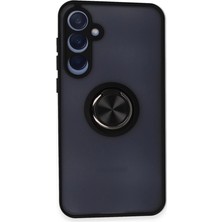 Magicool Samsung Galaxy A35 5g Kılıf Montreal Yüzüklü Silikon Kapak - Siyah