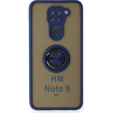 Magicool Xiaomi Redmi Note 9 Kılıf Montreal Yüzüklü Silikon Kapak - Lacivert
