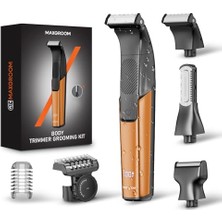Maxgroom Erkekler Için 3'ü 1 Arada Elektrikli Vücut Tıraş Makinesi Değiştirilebilir Başlıklar, Su Geçirmez Tasarım, Göğüs, Sırt, Koltuk Altları, Kasık Için Ideal, Performansınızı Artırın (Turuncu)
