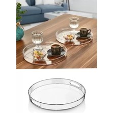 Just Cheap Store Yuvarlak Tepsi Füme Şeffaf ROYALEKS-82930