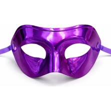 Bazarhane Metalize Parlak Parti Maskesi Mor Renk 16X7 cm