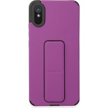 Magicool Xiaomi Redmi 9A Kılıf Mega Standlı Silikon - Mor