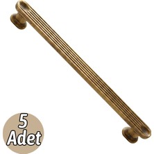 Badem10 Özen Çizme Antik Sarı Çekmece Kulp 5 Adet Set 160 mm Dekoratif Mobilya Kulpu Şık Tasarım