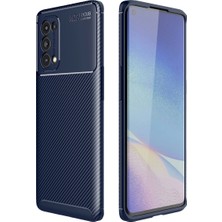 Magicool Oppo Reno 5 Pro Kılıf Auto Focus Karbon Kapak - Lacivert