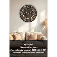 Anneler Günü Özel 12 Fotoğraflı Modern Ahşap Duvar Saati