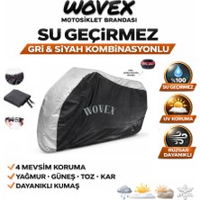 Wovex Motolux Afrıca Wolf 2 Motosiklet Brandası Gri-Siyah Kombinasyonlu Arka Çanta Uyumlu Motor Branda