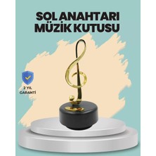 Midas Toptan Home Altın Nota Sol Anahtarı Müzik Box Döner Mekanizmalı Hediyelik