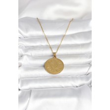 AyrStore Buğz 316L Çelik Gold Renk Ayetel Kürsi Yazılı Kolye