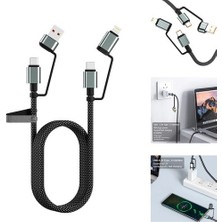 Eco Port 4’ü 1 Arada 100W Akıllı Tasarım Yüksek Dayanıklılık Çoklu Uyumlu Örgülü Hızlı Şarj Kablosu