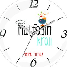 Kişiye Özel Mutfağın Kralı Çap 30 Çift Taraflı Cam Duvar Saati
