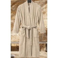 Biçomi Bicomi Ultra Emici & Cilt Dostu %100 Pamuklu Bej Kimono Bornoz