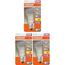 Avarson (3 Adet) Ledvance 8,8W SARI Işık (2700K) E27 Duylu (Kalın Duy) Dim Edilebilir LED Ampul