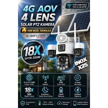 Wificam Inox X25 4 Kameralı Optik Zoom Güneş Enerjili 4g Akıllı Güvenlik Kamerası