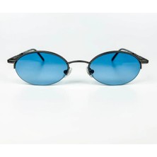 Old Space Vintage Vintage Güneş Gözlüğü – 90’lar Retro – Gümüş Metal Çerçeve, Mavi Degrade Cam