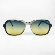 Old Space Vintage Vintage Güneş Gözlüğü – 80'ler Retro – Gri Kemik Çerçeve, Yeşil Degrade Cam