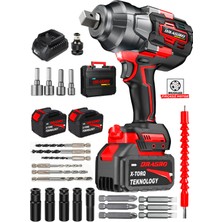 PremiumPort 14001 Nm Çift Akülü Torklu Somun Sıkma ve Bijon Sökme Matkap