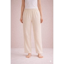 %100 Pamuk Vual Pantolon Astarı Terletmez Beli Lastikli Ekru Içlik Jupon Rahat Kesim Kadın Astar